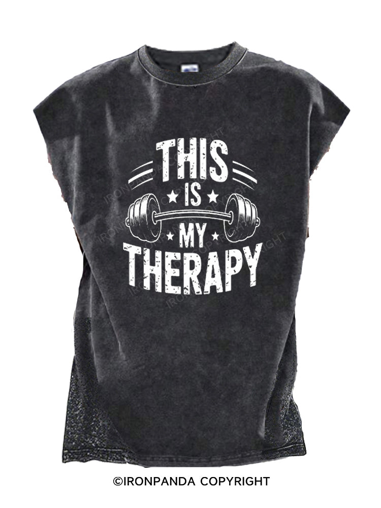 This Is My Therapy Motivational Cut Off Tank