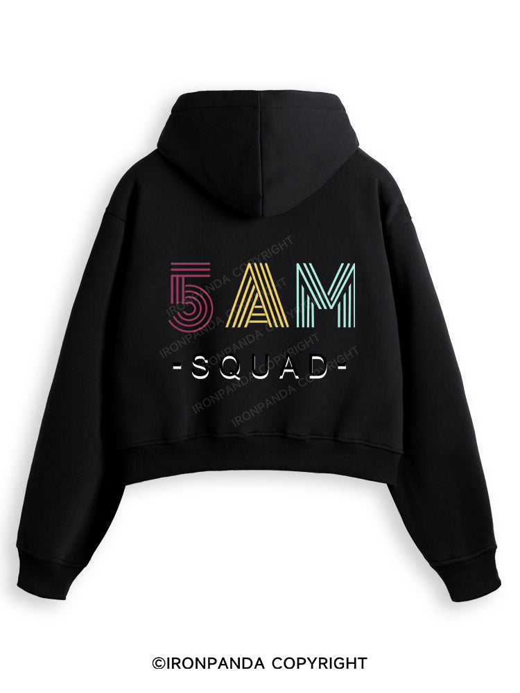 5 AM SQUAD Fleece Crop Zip Up Hoodie