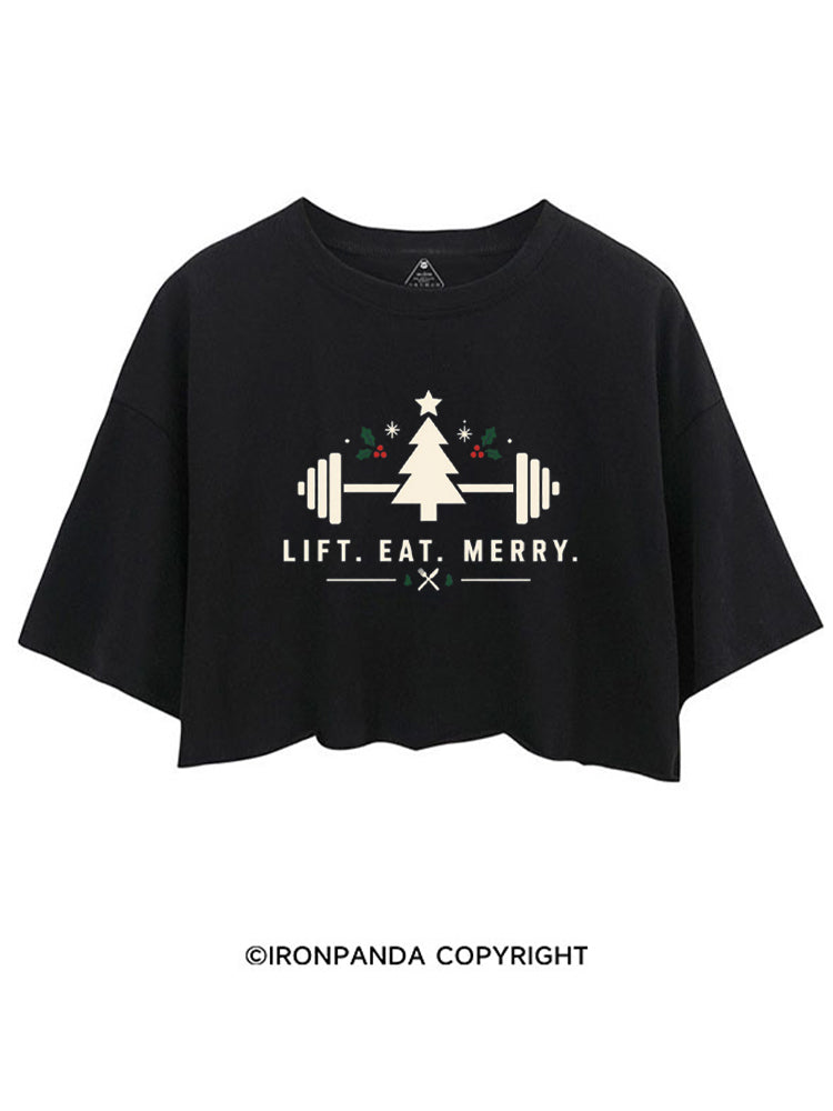 LIFT. EAT. MERRY CROP TOPS