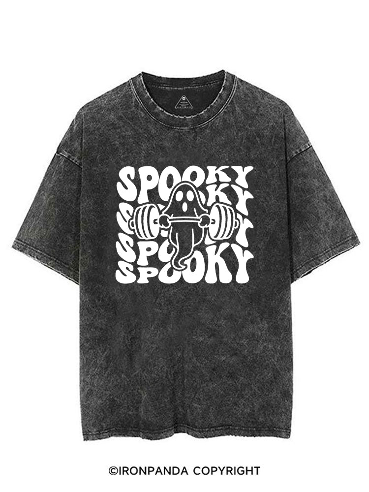 SPOOKY SPOOKY CUTE WEIGHTLIFTING GHOST VINTAGE GYM SHIRT