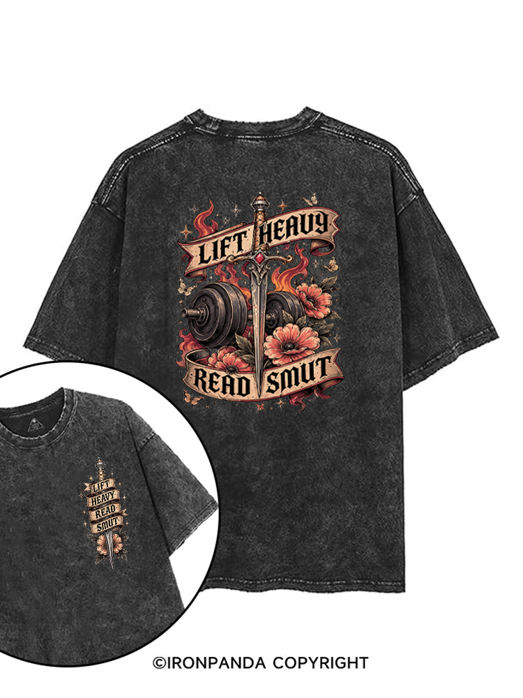 Lift Heavy Read Smut Bookish Fitness printed Gym Shirt