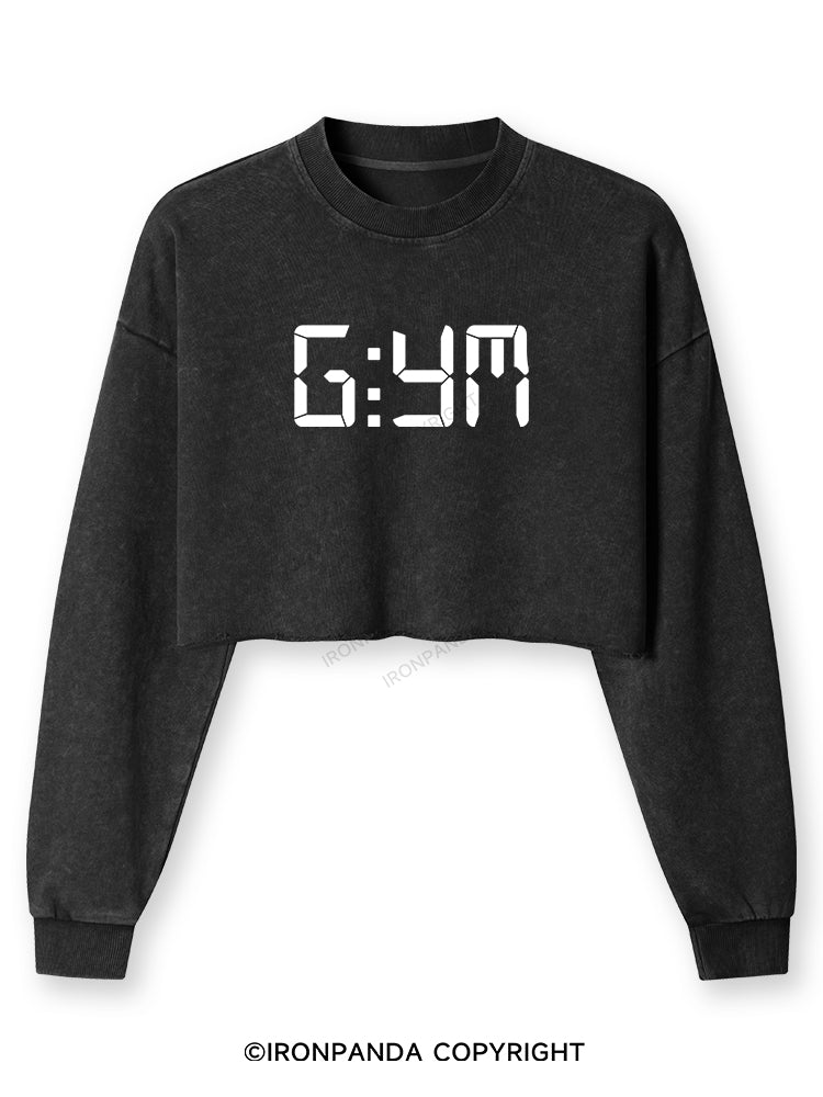 GYM Washed Long-Sleeve Crop Top