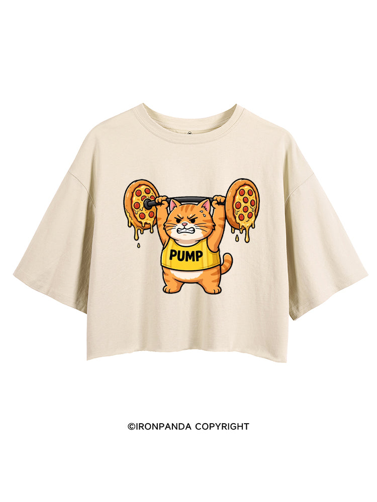 PUMP CAT LIFTING PEPPERONI PIZZA CROP TOPS