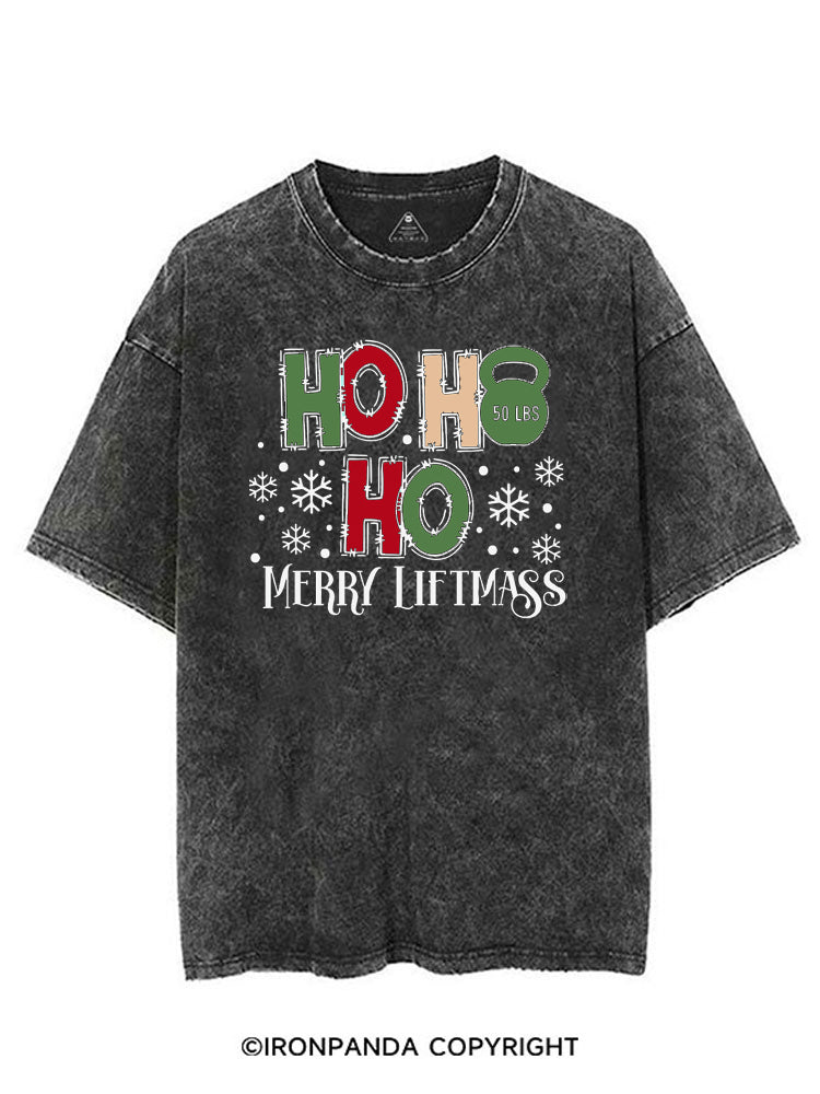 HOHOHO MERRY LIFTMASS VINTAGE GYM SHIRT