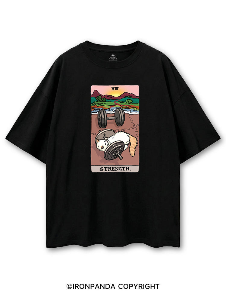STRENGTH TAROT FUNNY GYM KITTY COTTON PUMP COVER
