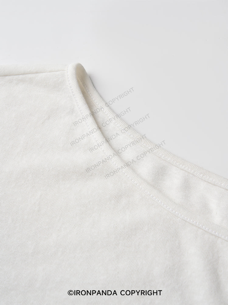 DAMN, MIGHT HAVE TO CALL IN THICC TODAY Off Shoulder Long Sleeve Crop Top