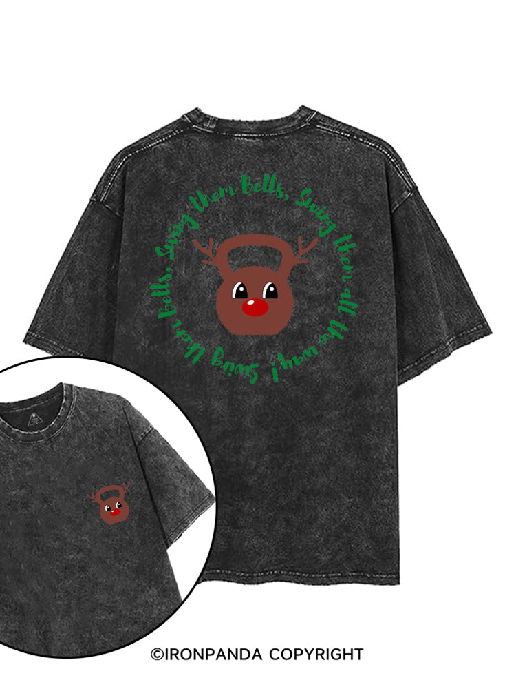 SWING THEM BELLS, SWING THEM BELLS, SWING THEM ALL THE WAY! printed Gym Shirt
