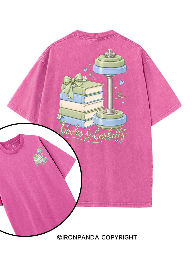 BOOKS & BARBELLS BOOKISH GYM LOVER printed Gym Shirt