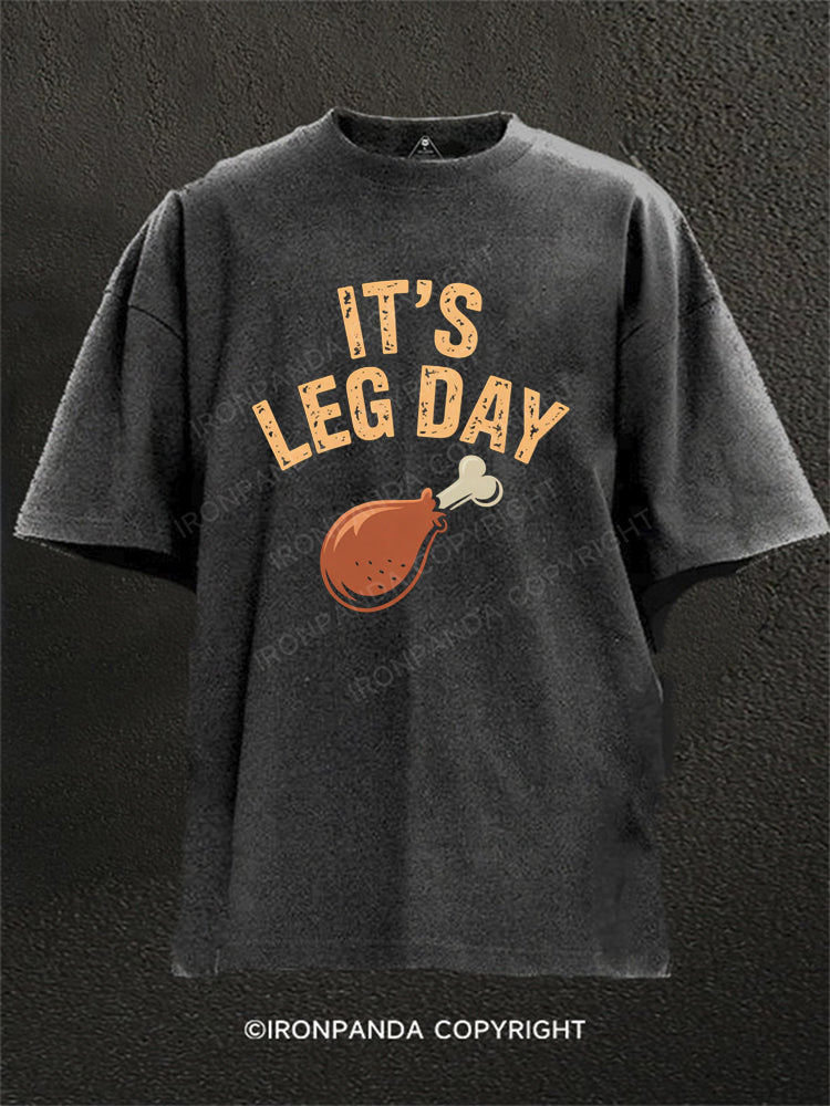It's Leg Day Washed Gym Shirt