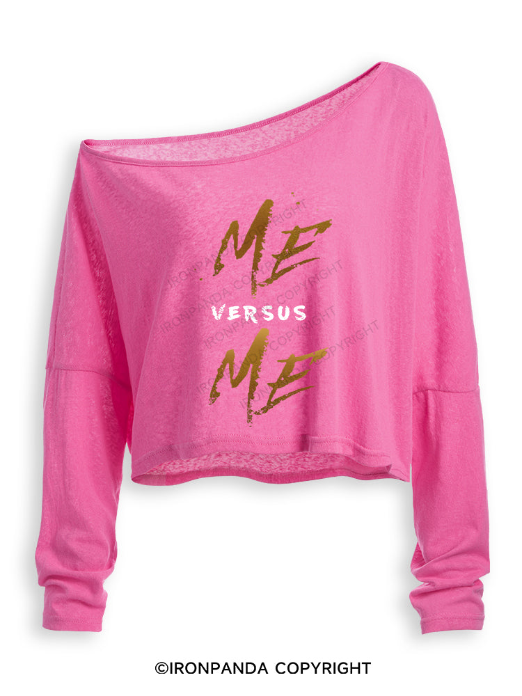 ME VERSUS ME Off Shoulder Long Sleeve Crop Top