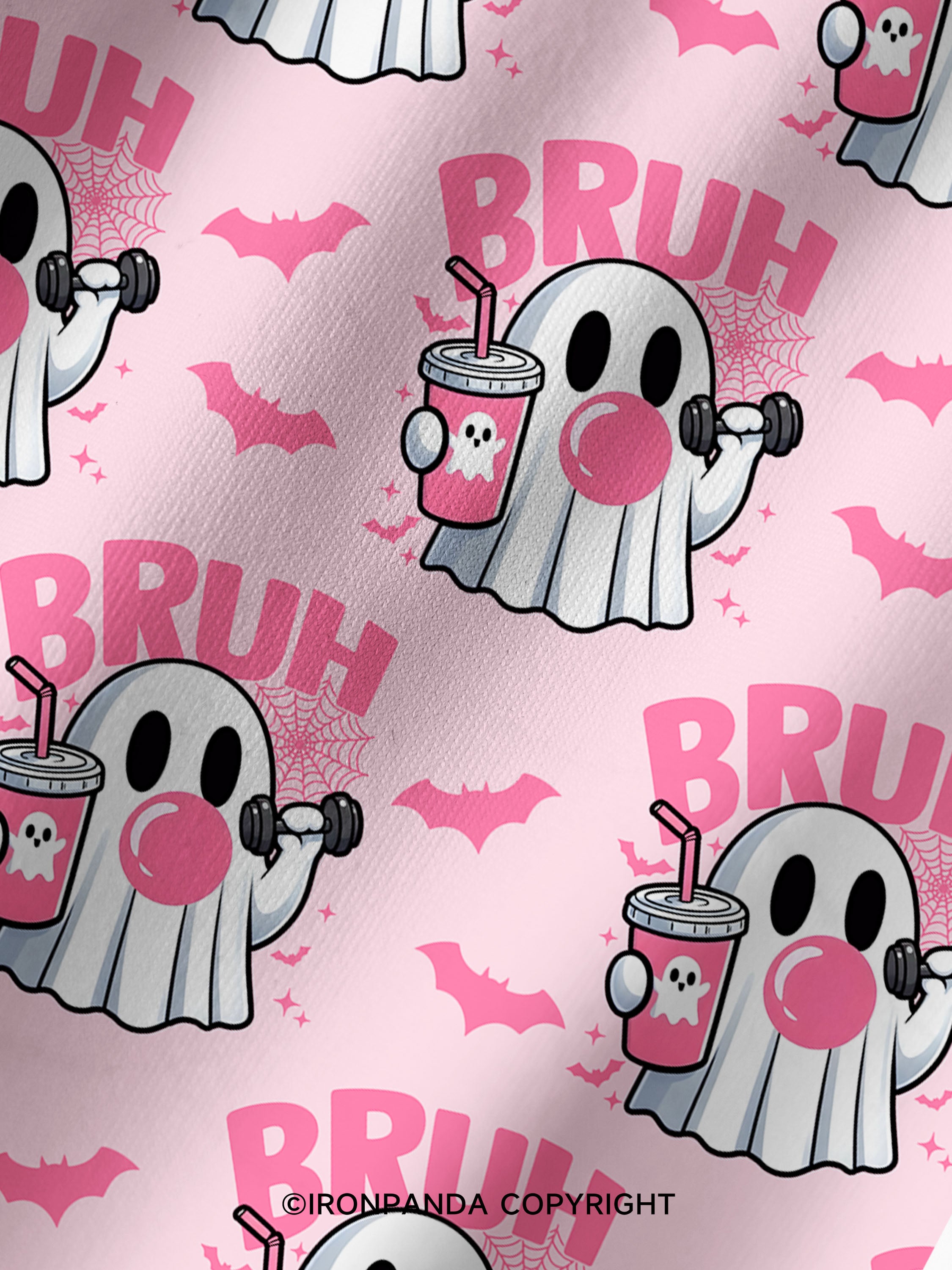 BRUH GHOST Printed Yoga Shorts