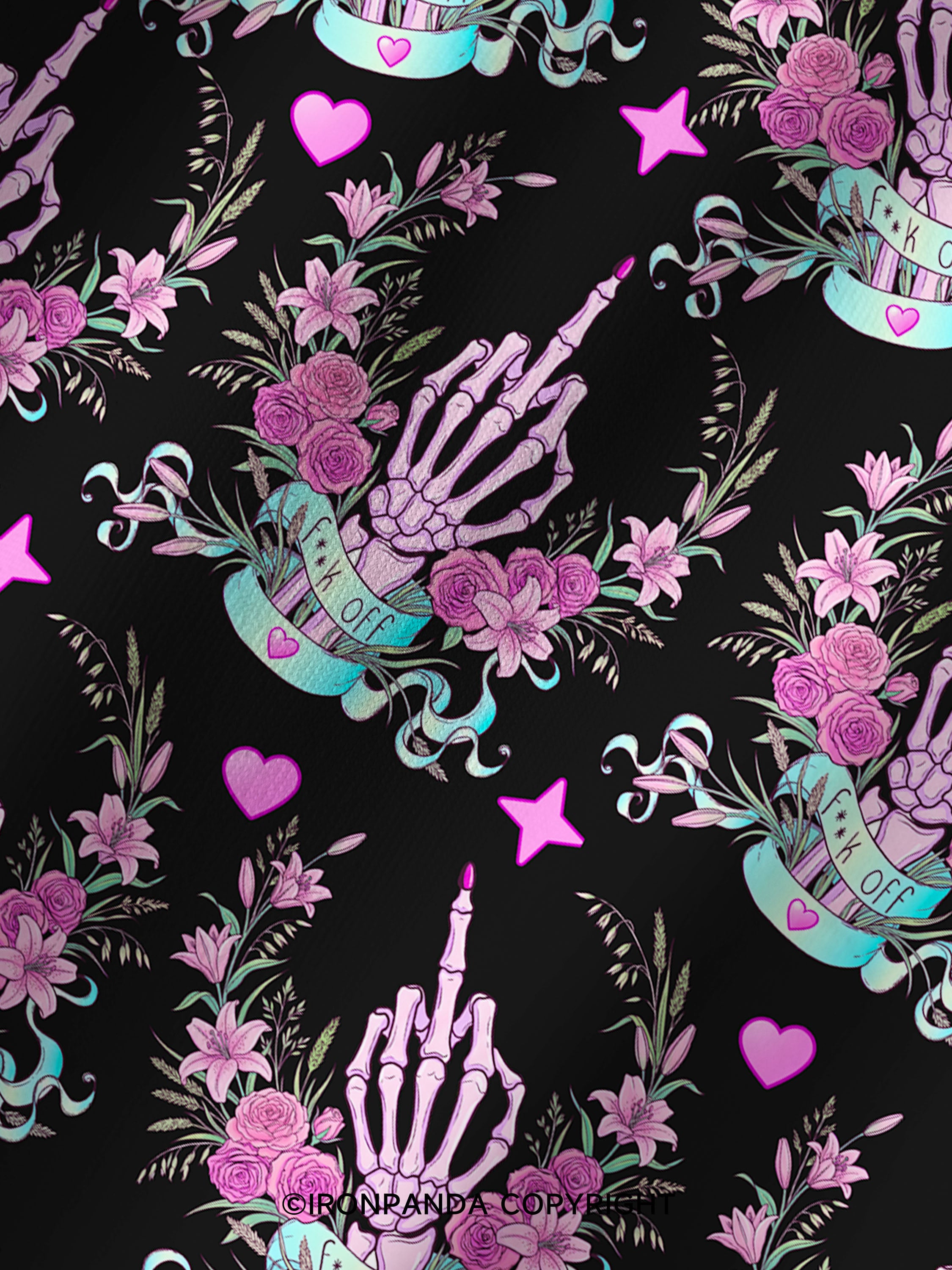 fuck off Printed Yoga Shorts