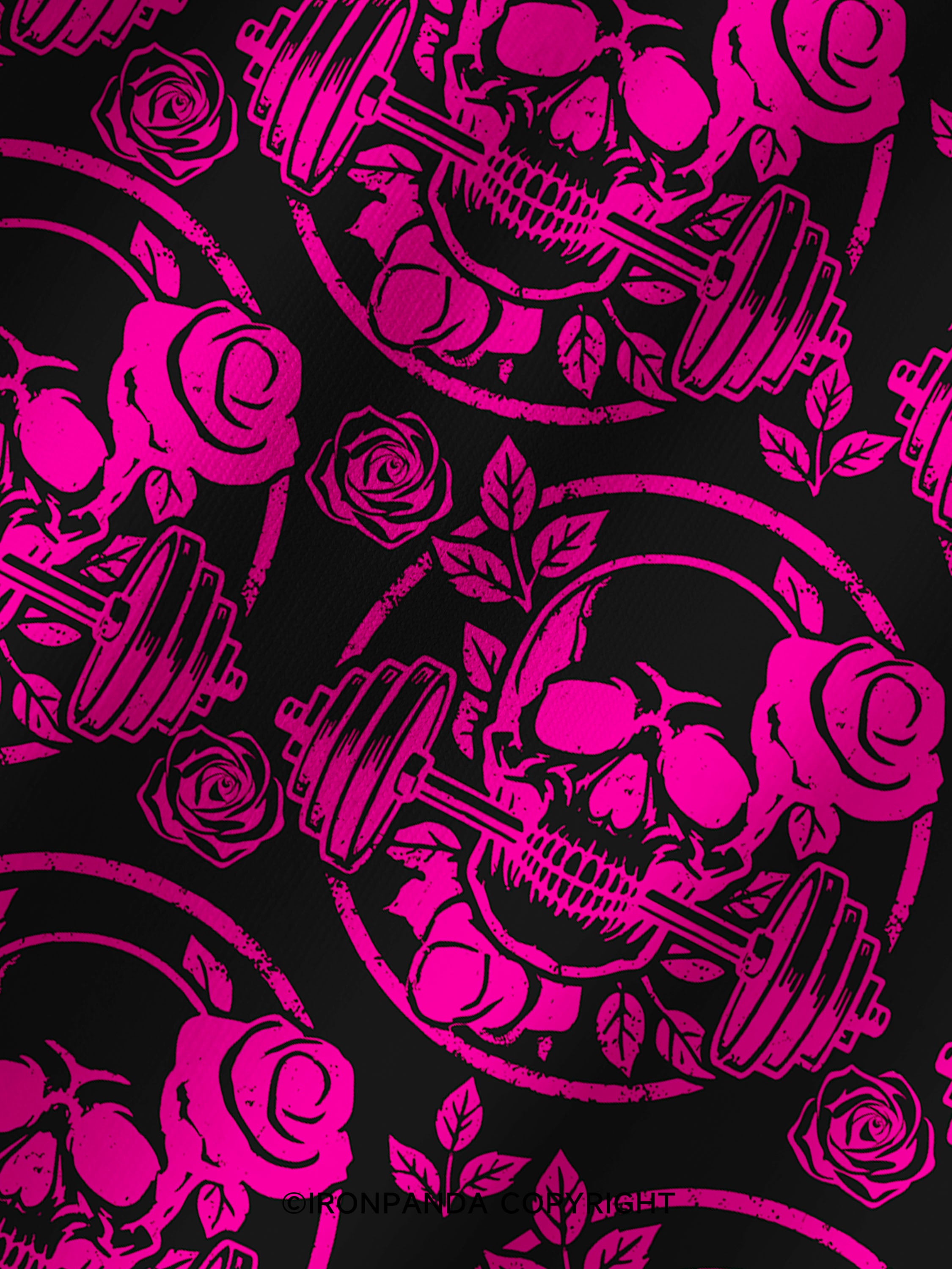 DEADLY BLOSSOM SKELETON Printed Yoga Shorts