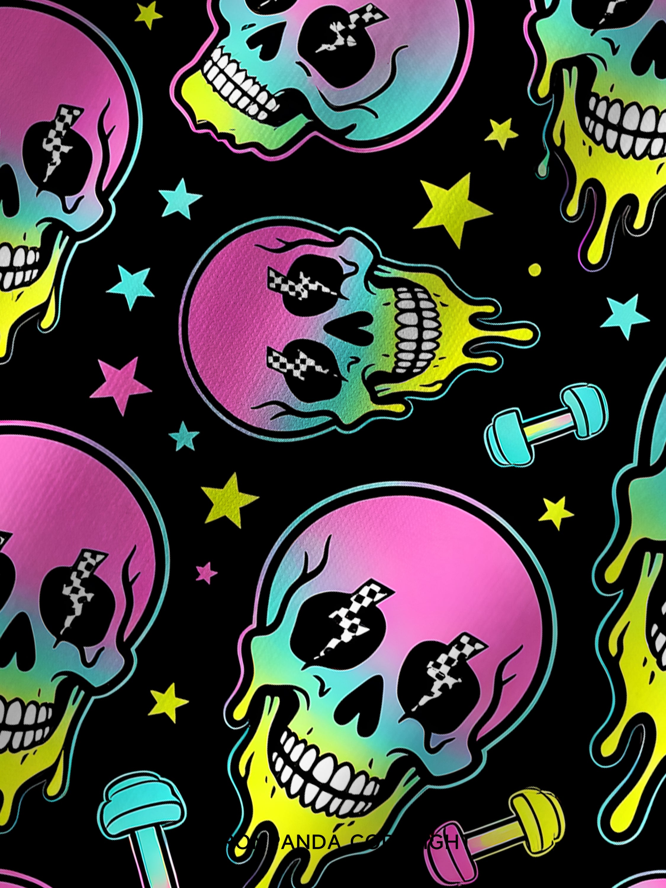 Skull Gym Gains Printed Yoga Shorts