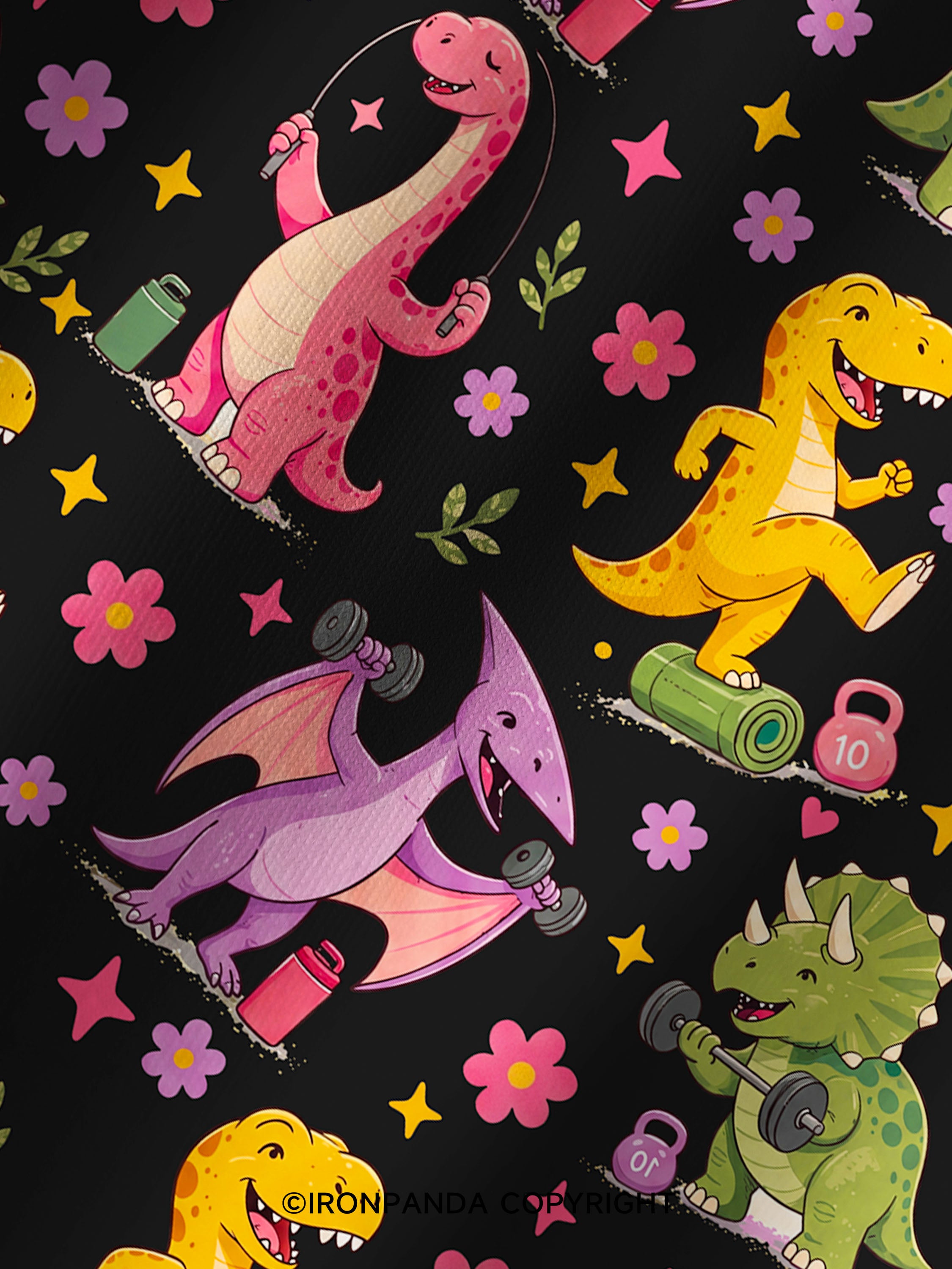 DINOSAURS DIDN'T EXERCISE. WE ALL SAW HOW THAT ENDED Printed Yoga Shorts