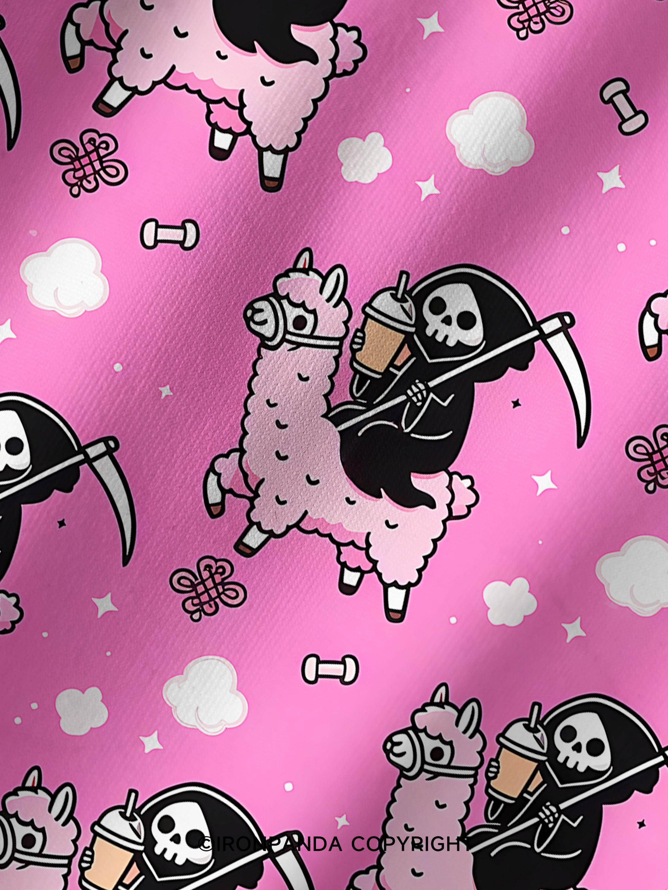 Spooky Cute Alpaca Gym Printed Yoga Shorts