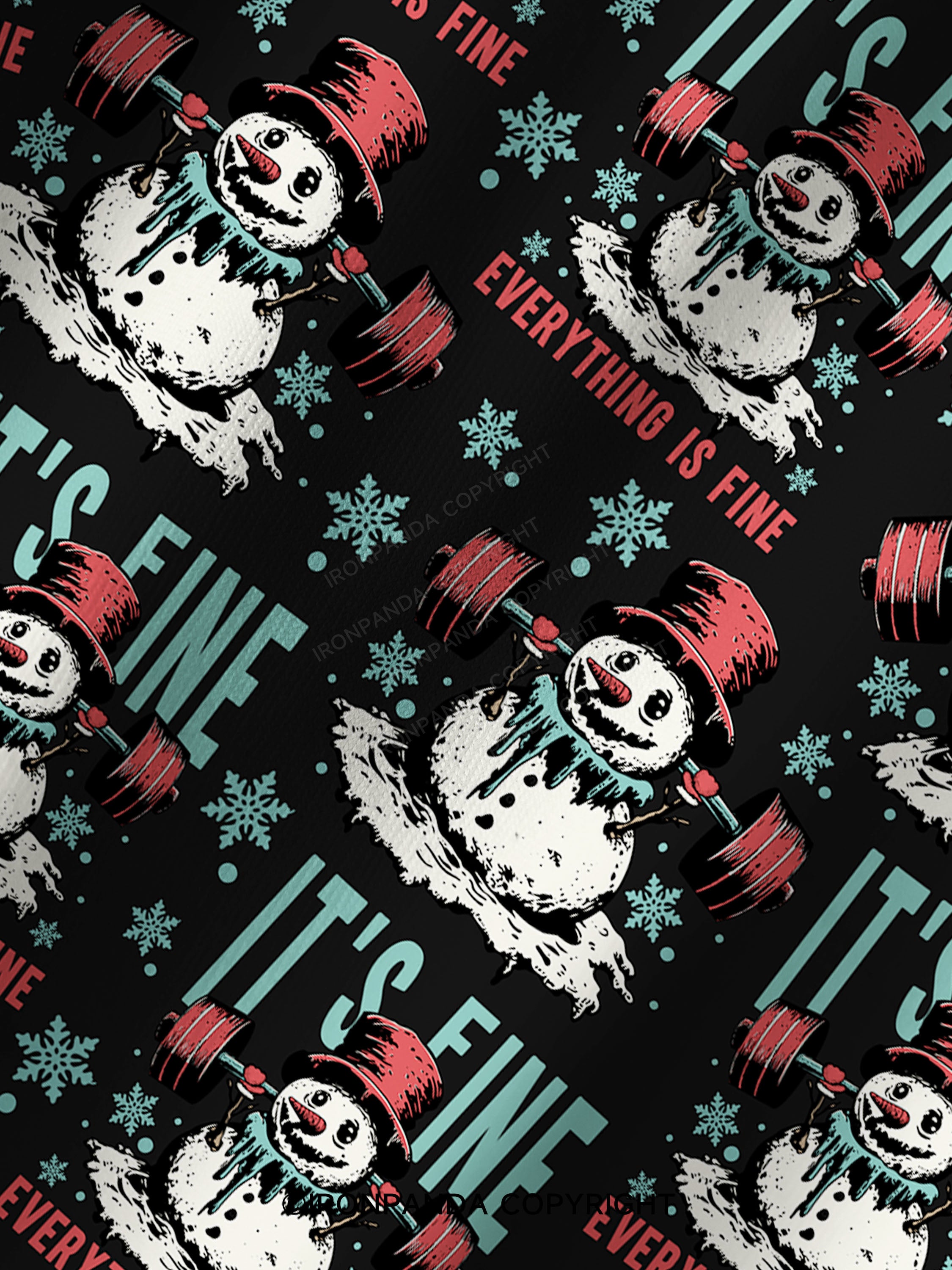 IT'S FINE EVERYTHING IS FINE Printed Yoga Shorts