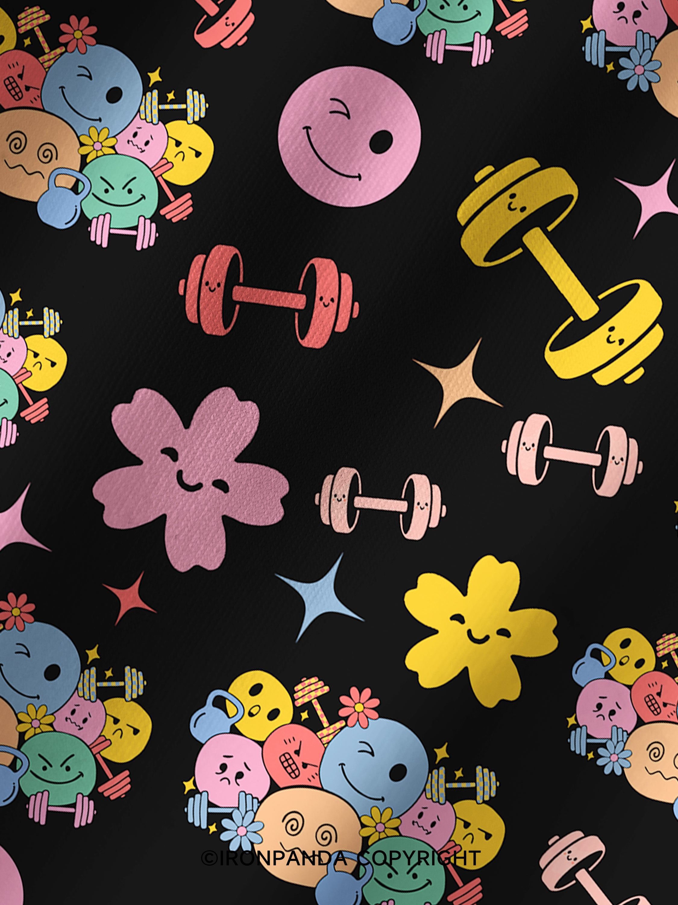Groovy Mood Gym Printed Yoga Shorts