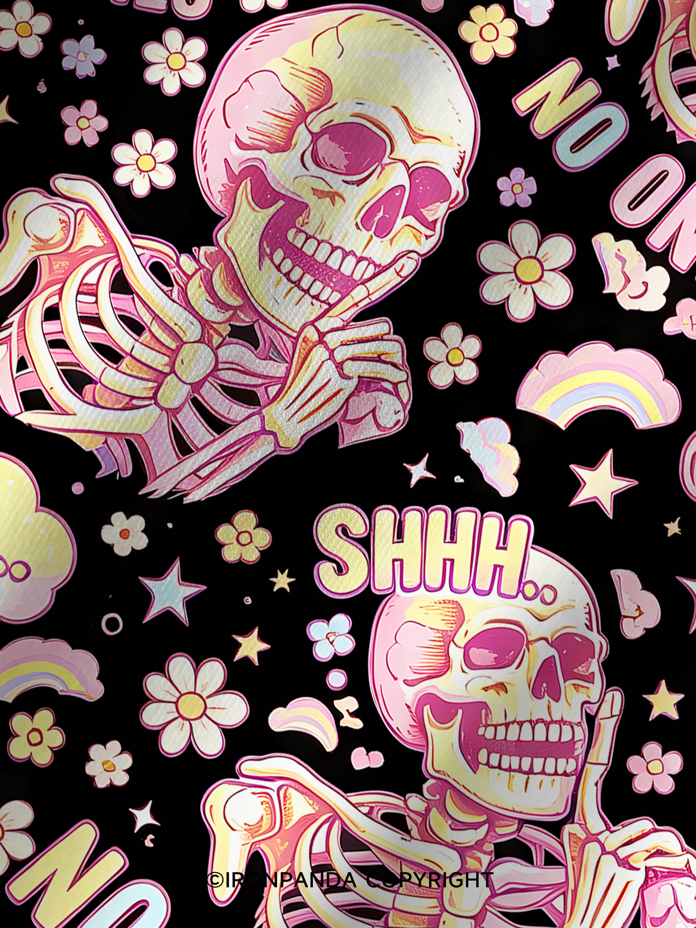 shhh no one cares Printed Yoga Shorts