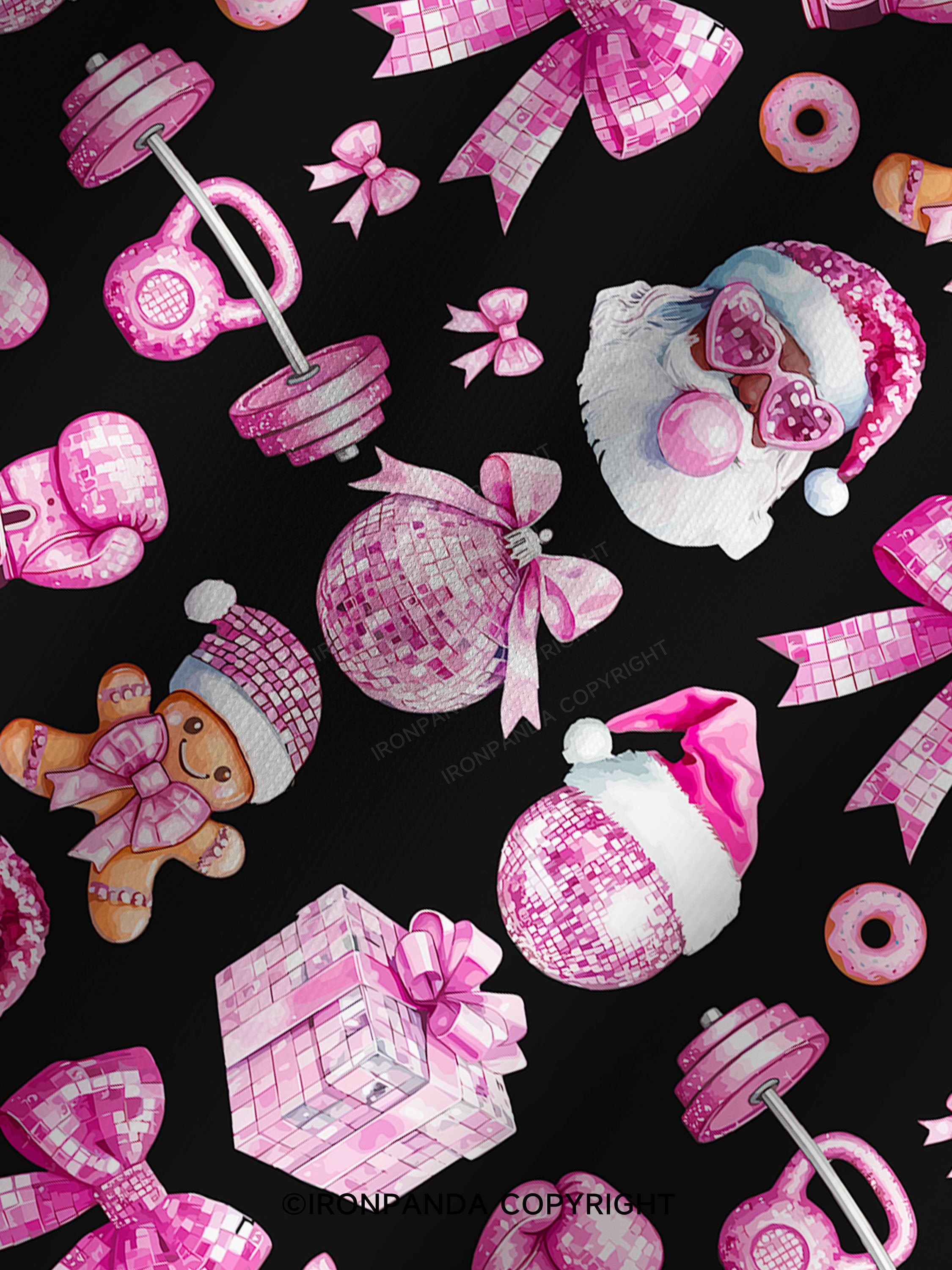 Holiday Hustle and Pink Glow Printed Yoga Shorts