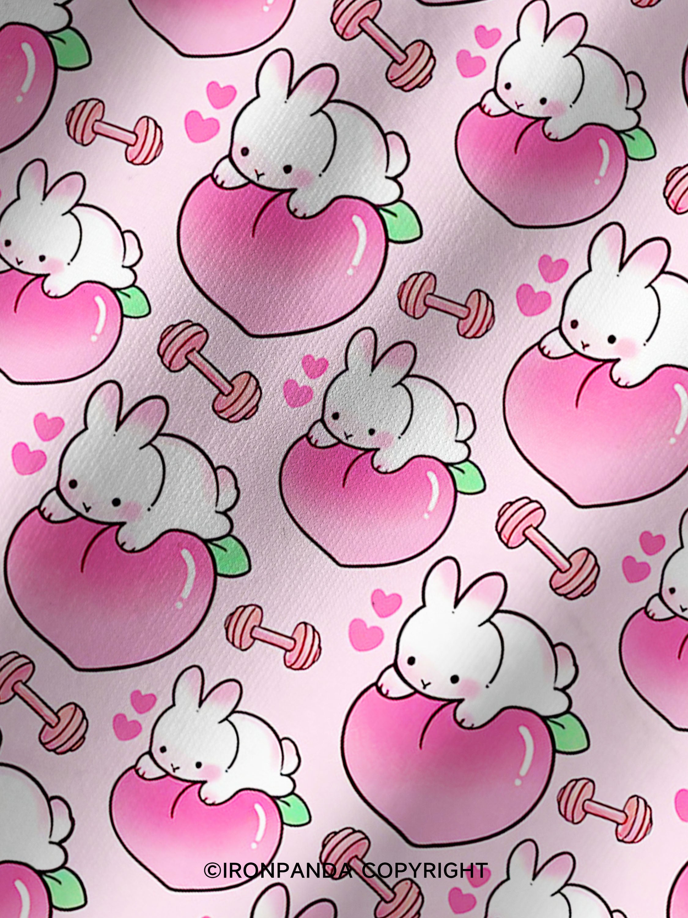 Peach Bunny Gym Printed Yoga Shorts