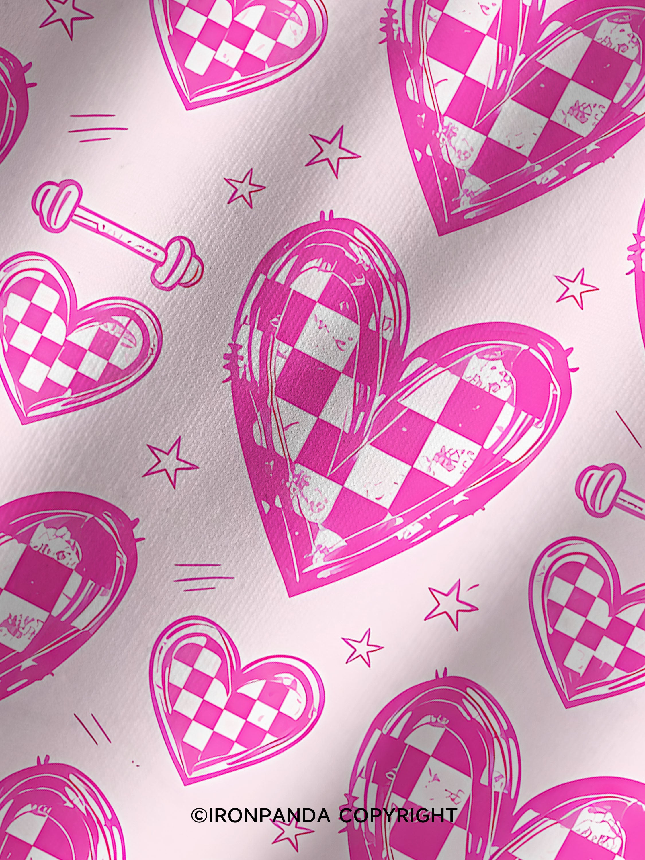 Check Heart Gym Printed Yoga Shorts