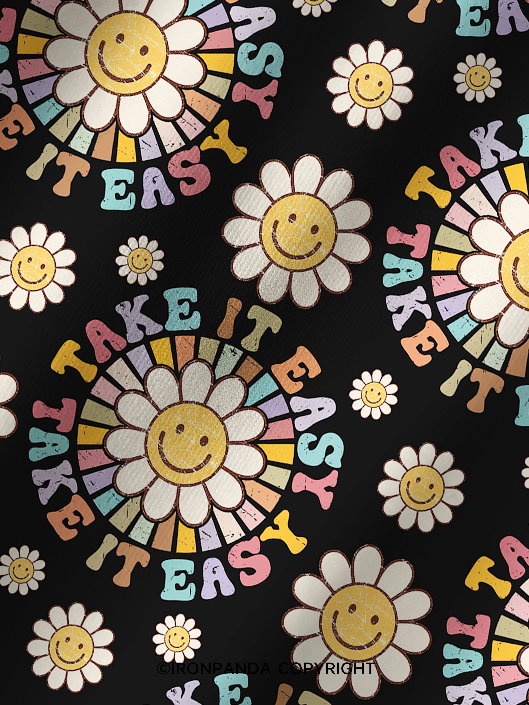 TAKE IT EASY Printed Yoga Shorts