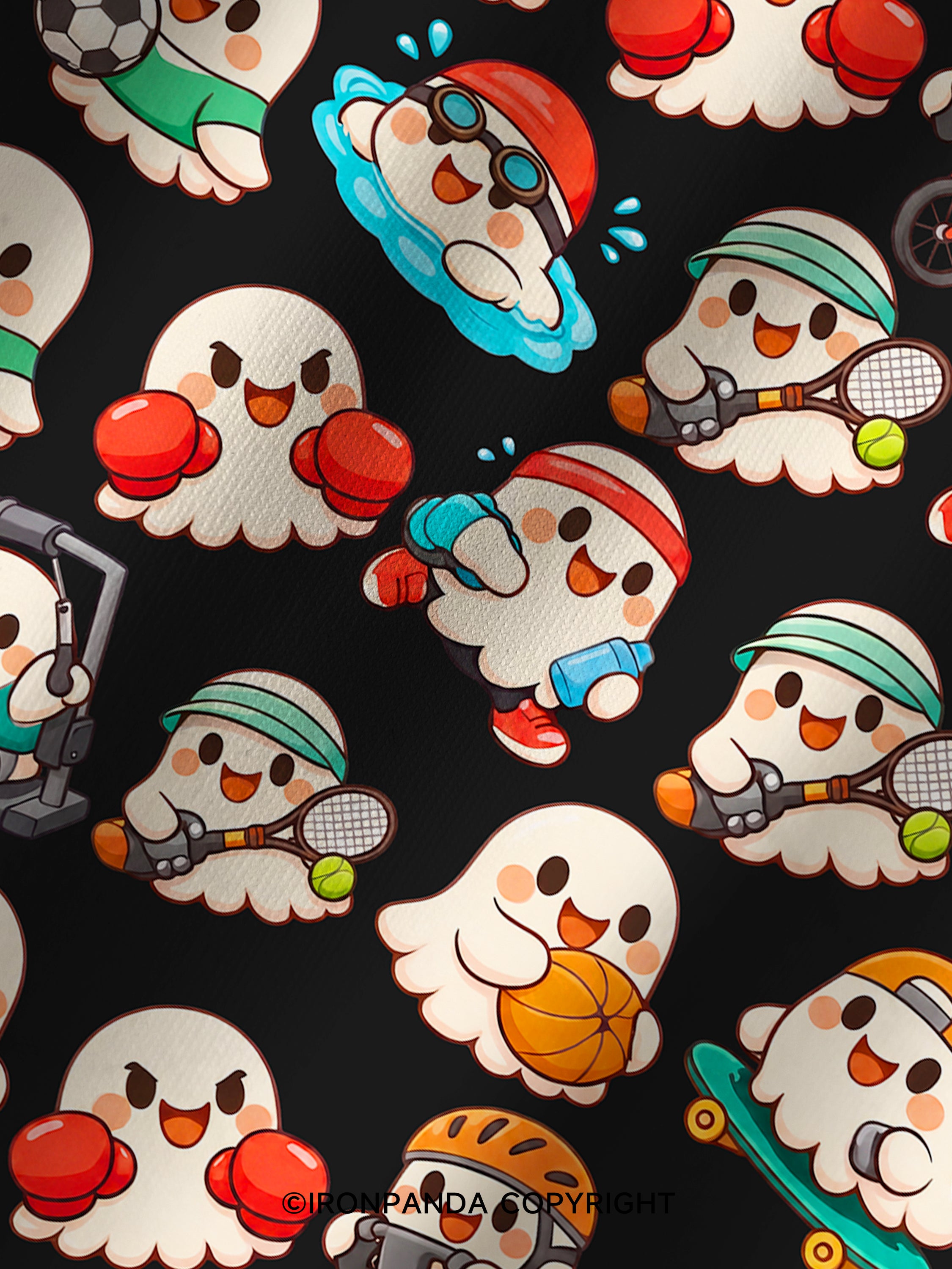 CUTE GHOST SPORTS Printed Yoga Shorts
