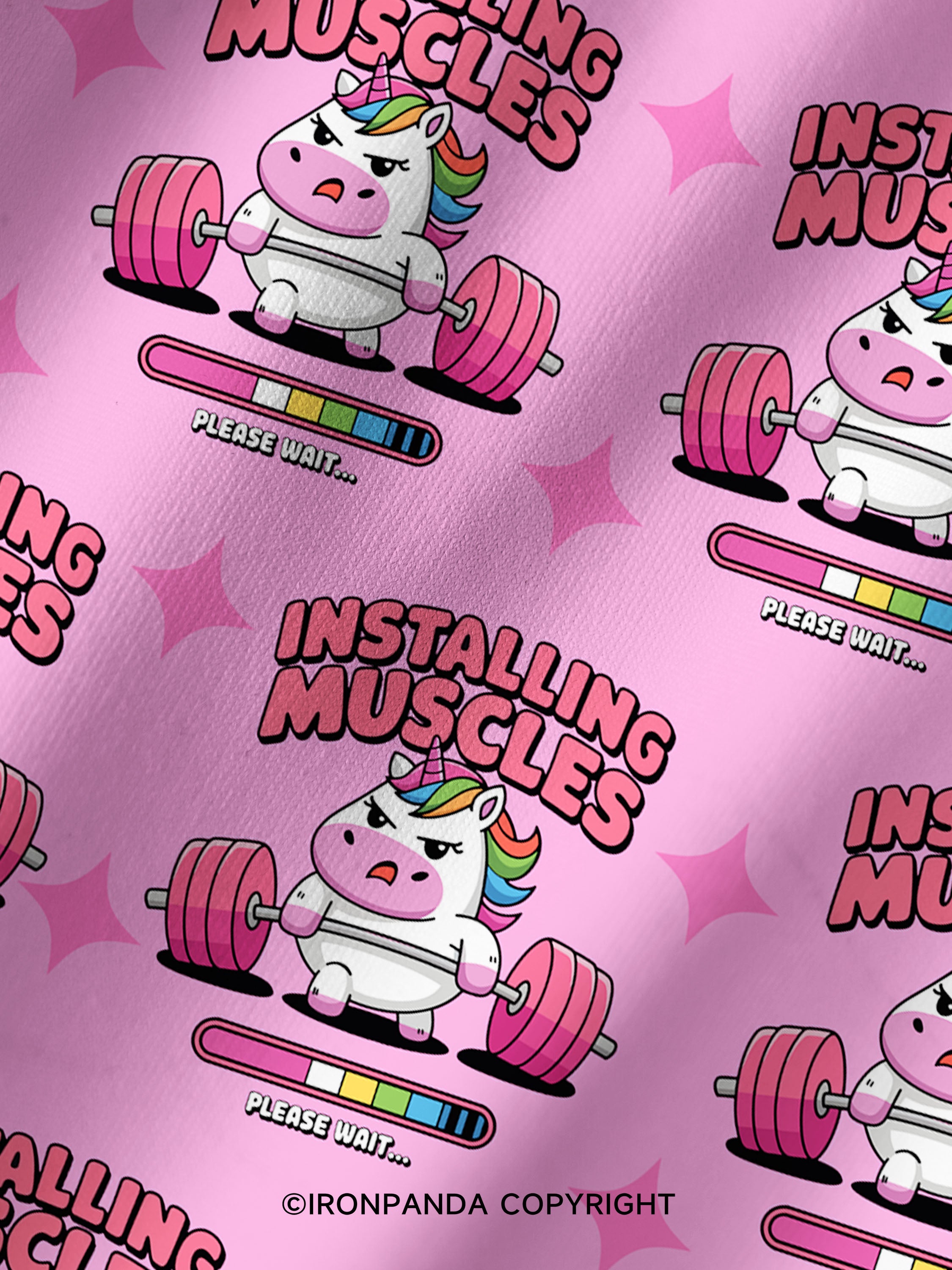 installing muscles unicorn Printed Yoga Shorts