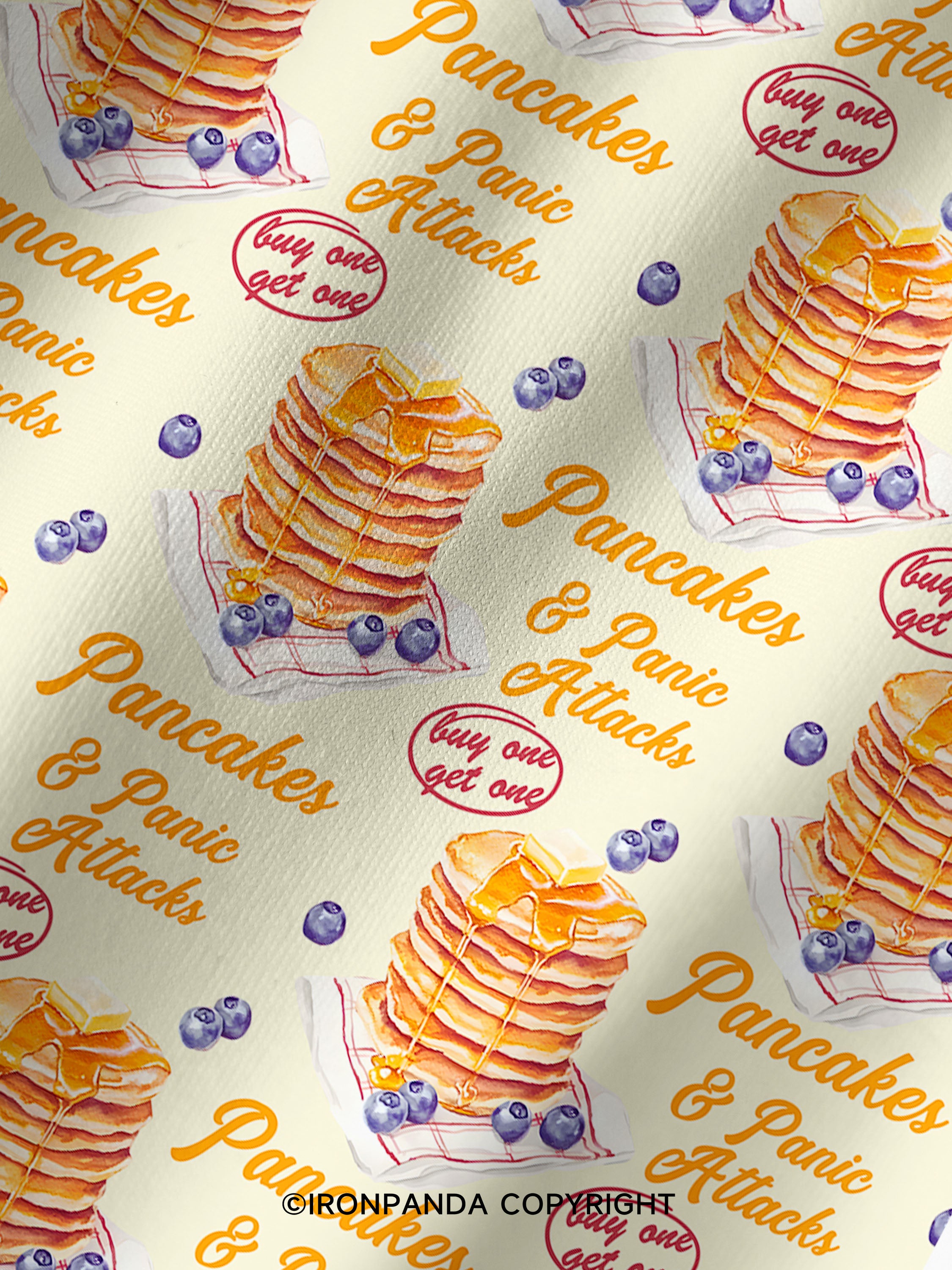 Pancakes & Panic Attacks Gym Printed Yoga Shorts