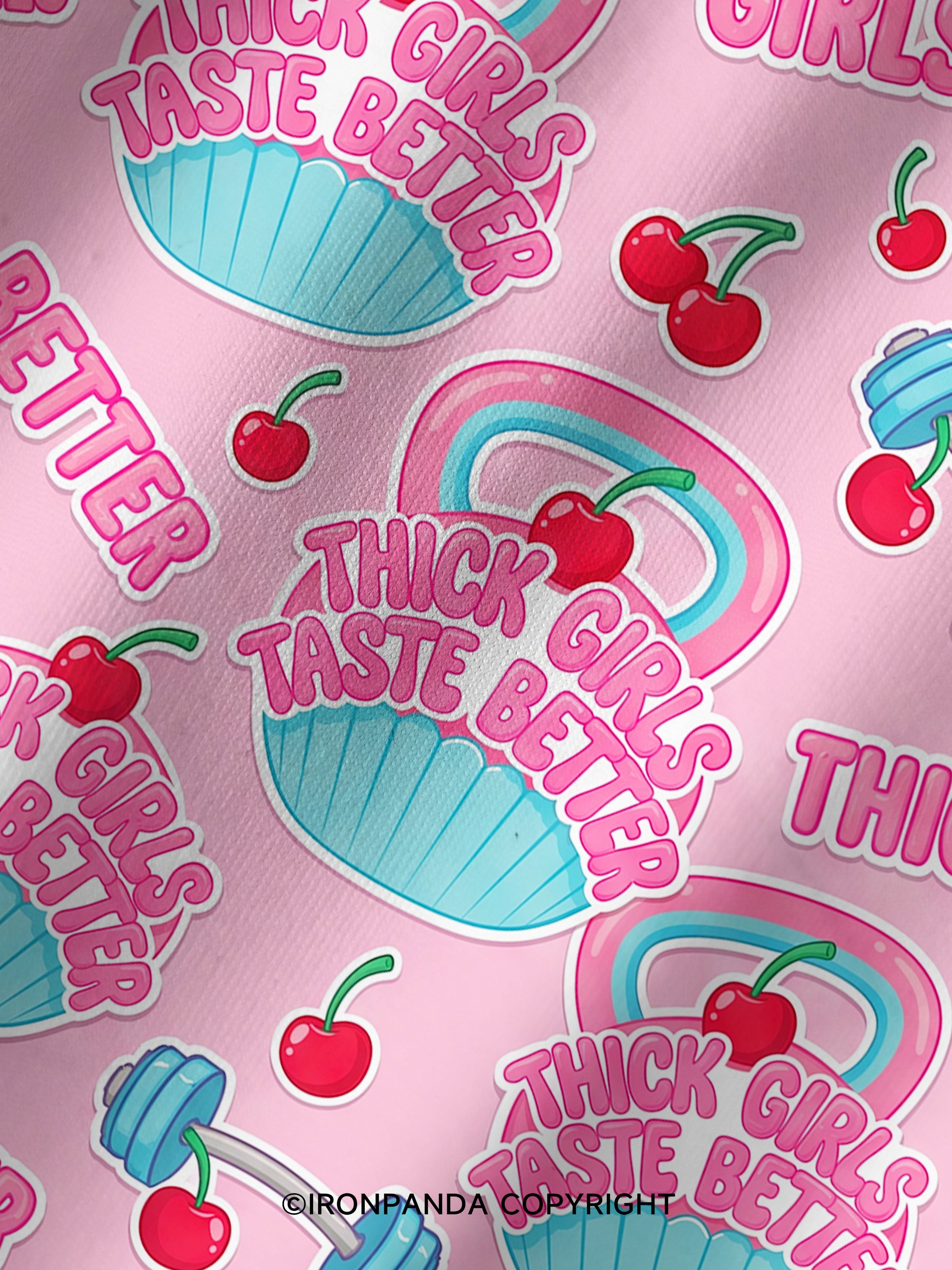 THICK GIRLS TASTE BETTER Printed Yoga Shorts