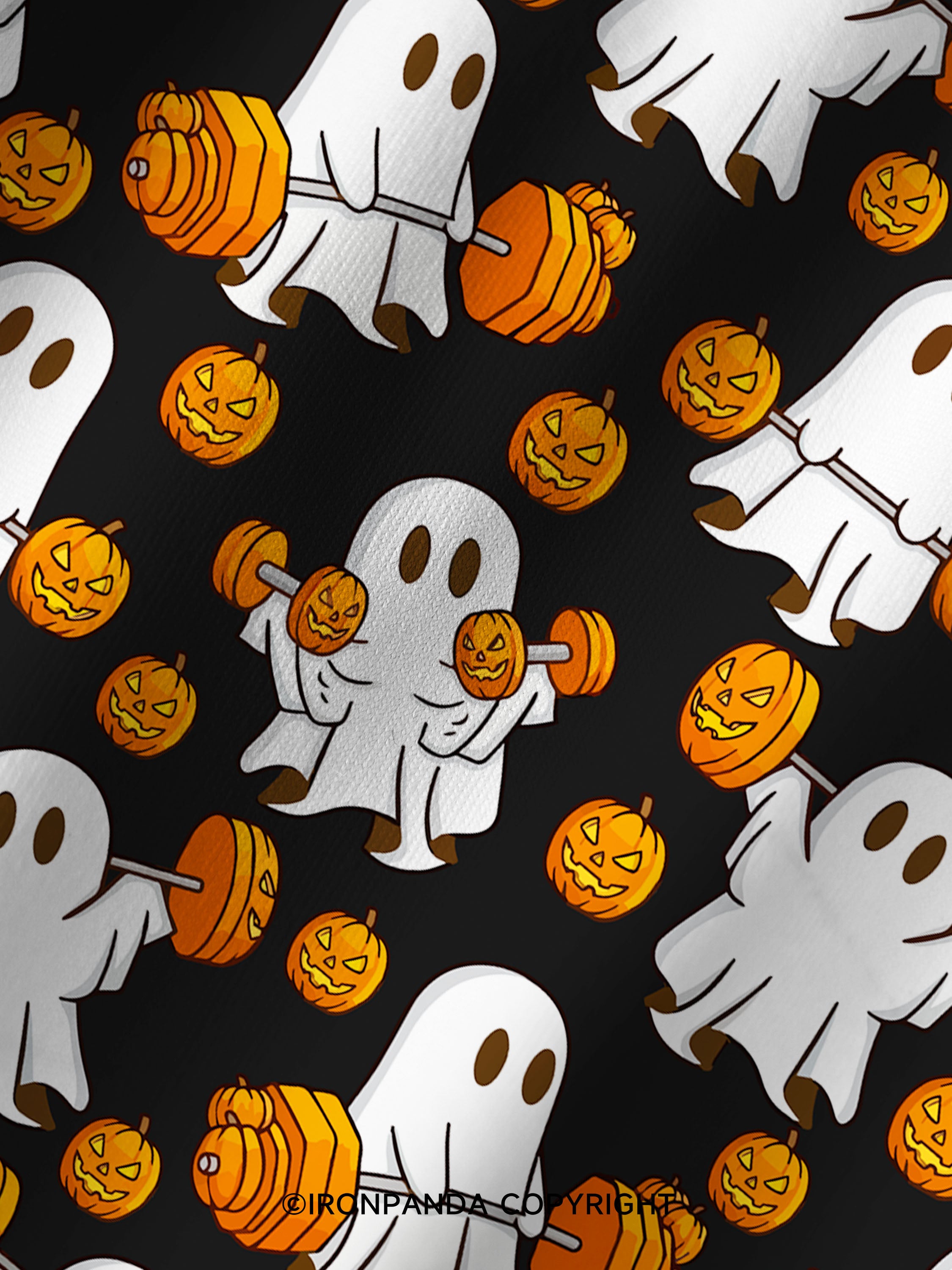 WEIGHT LIFTING GHOSTS FUNNY FITNESS Printed Yoga Shorts