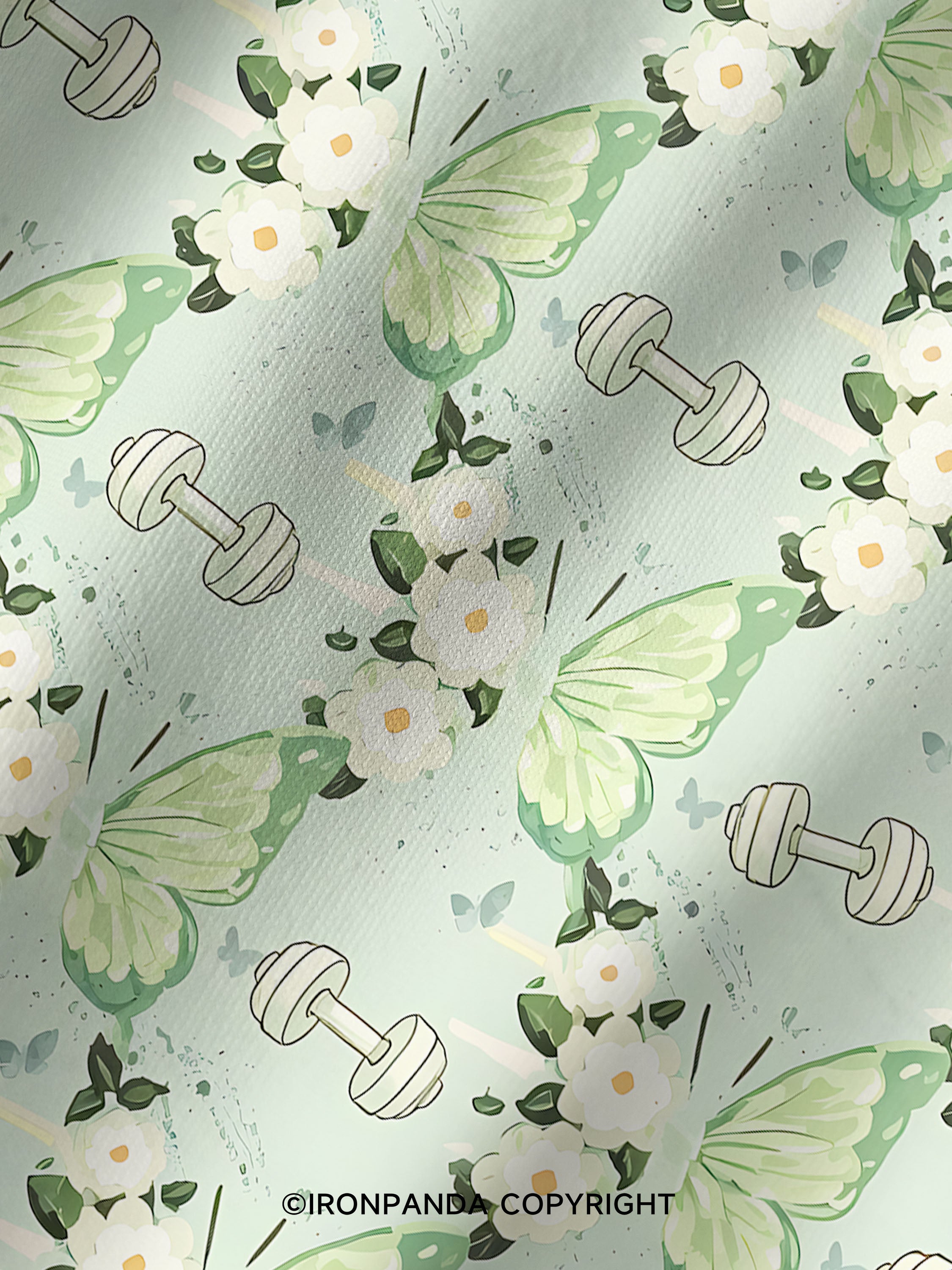 Mint Green Floral Lift Printed Yoga Shorts