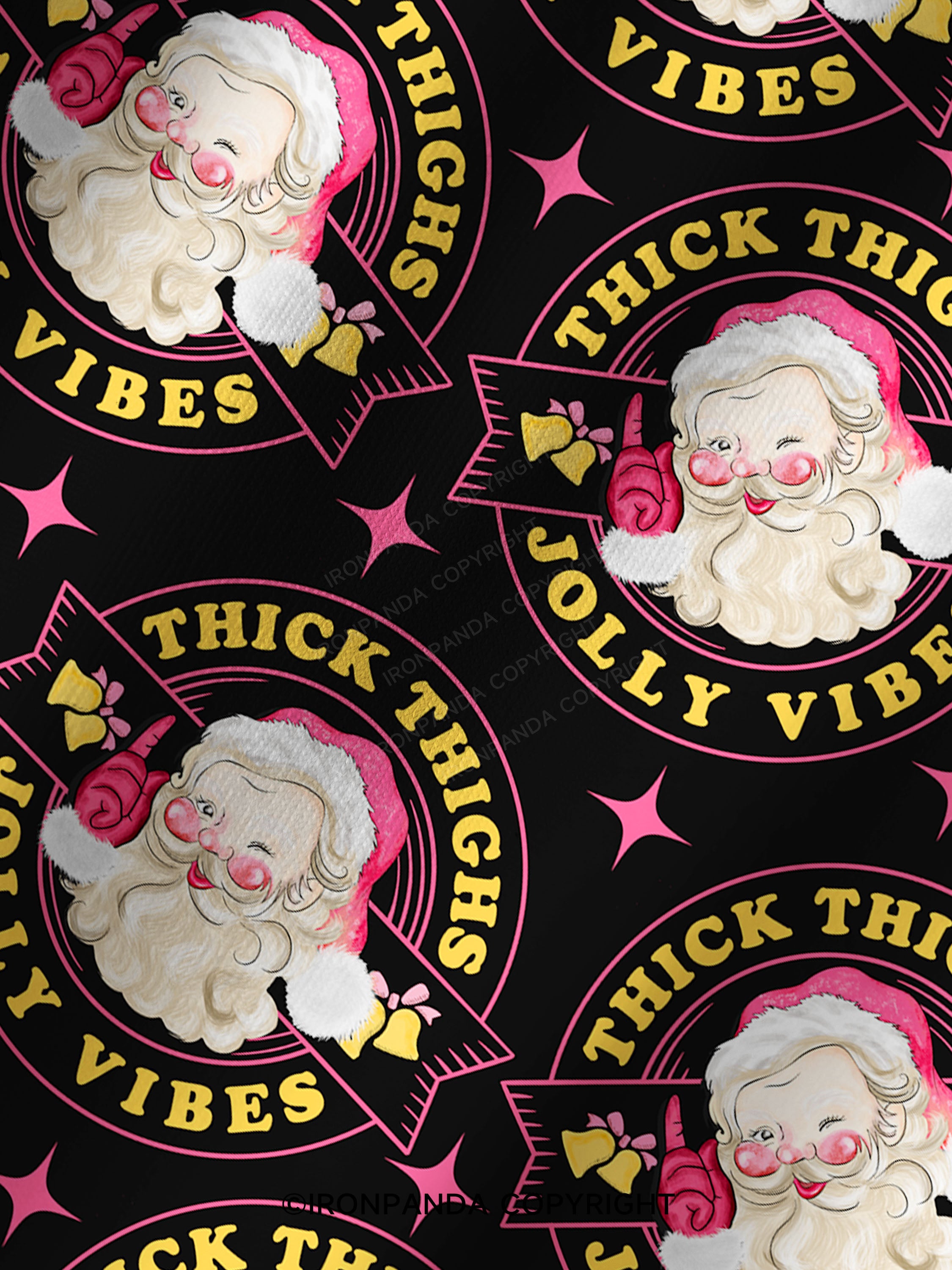 THICK THIGHS JOLLY VIBES Printed Yoga Shorts
