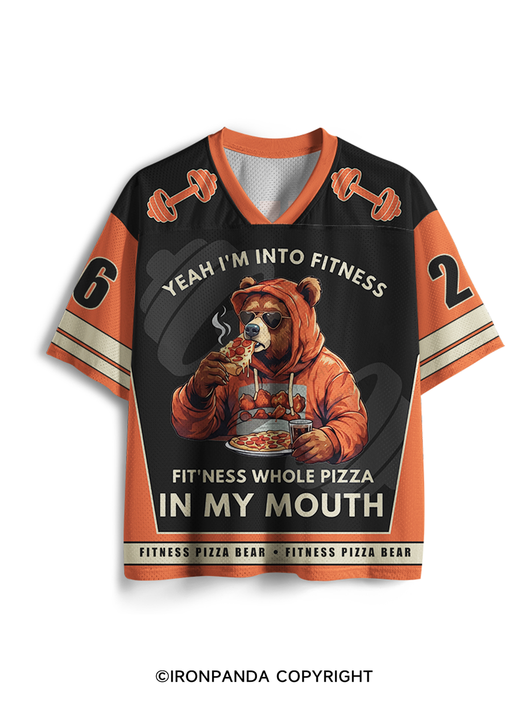 Funny Bear Fitness Pun Pizza Mesh Jersey