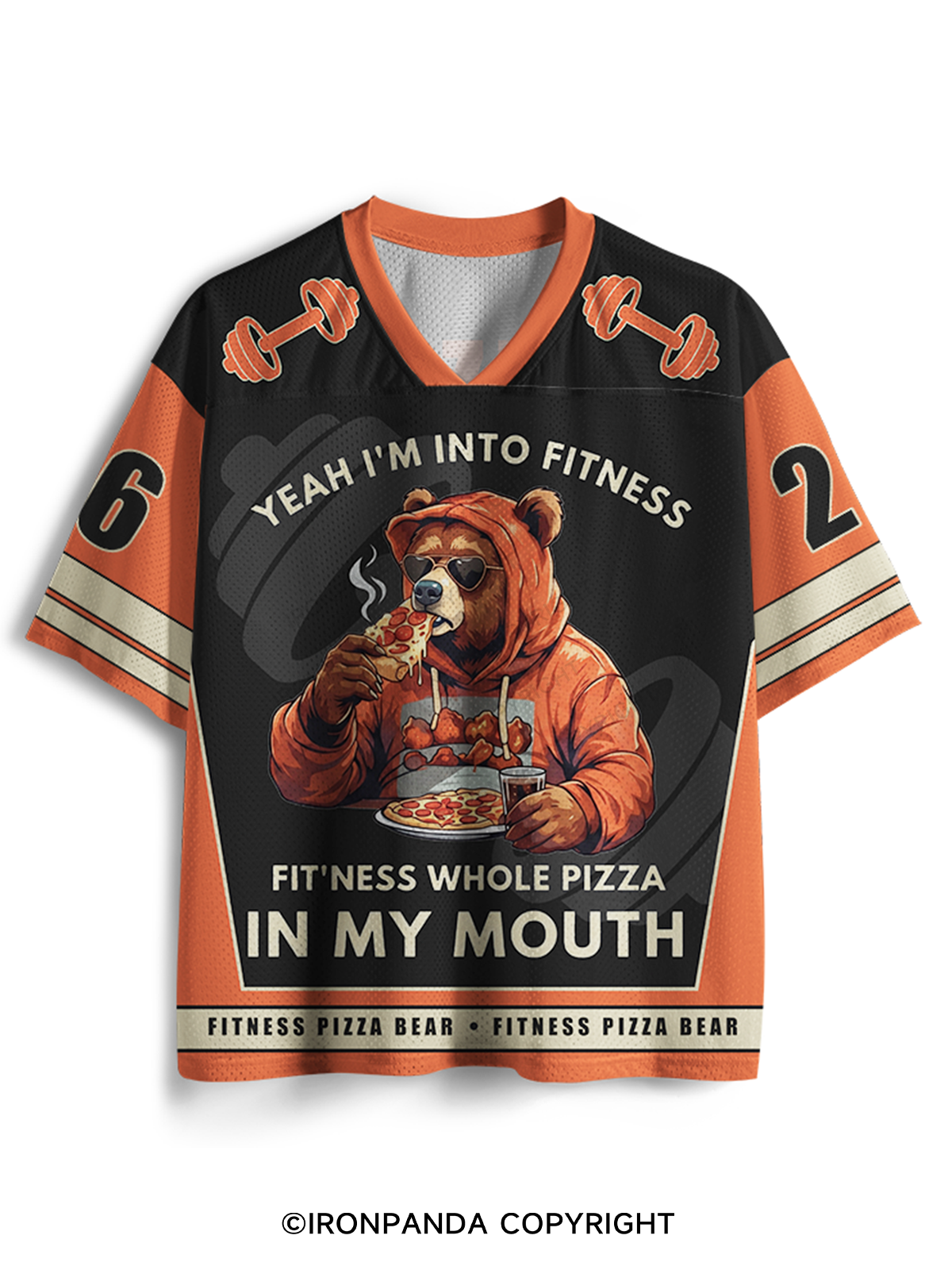 Funny Bear Fitness Pun Pizza Mesh Jersey