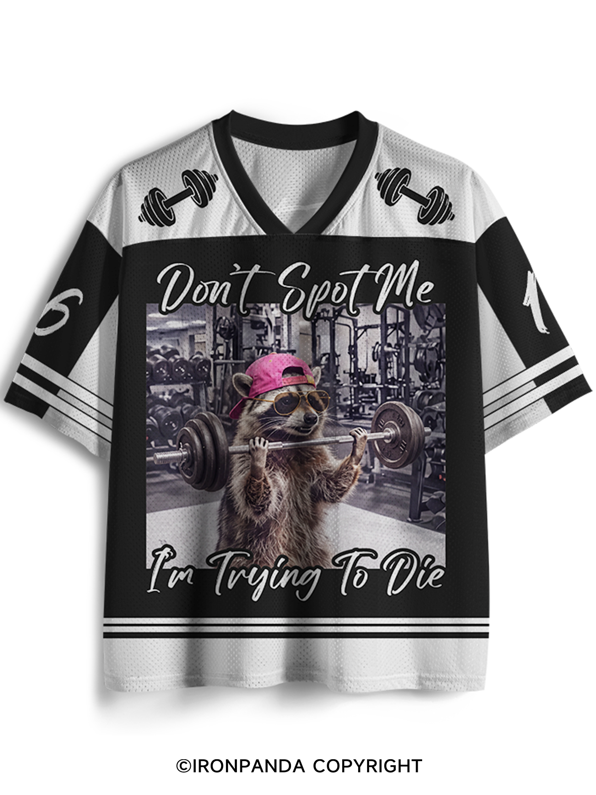 Don't Spot Me Raccoon Weightlifting Mesh Jersey