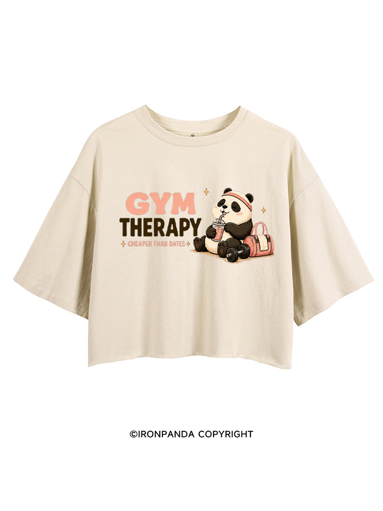 Gym Therapy Cheaper Than Dates CROP TOPS
