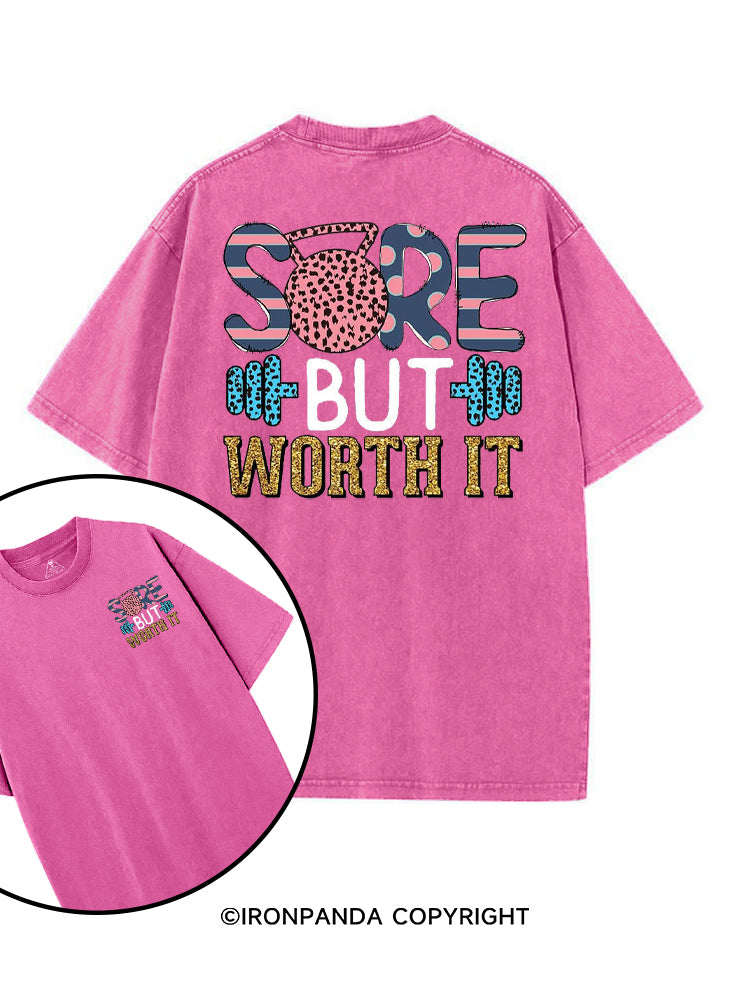 SORE BUT WORTH IT POSITIVE GYM printed Gym Shirt