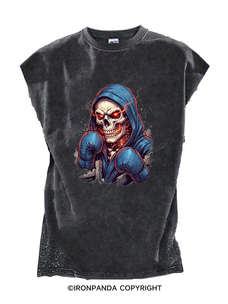 Undead Fighter Hooded Boxing Cut Off Tank