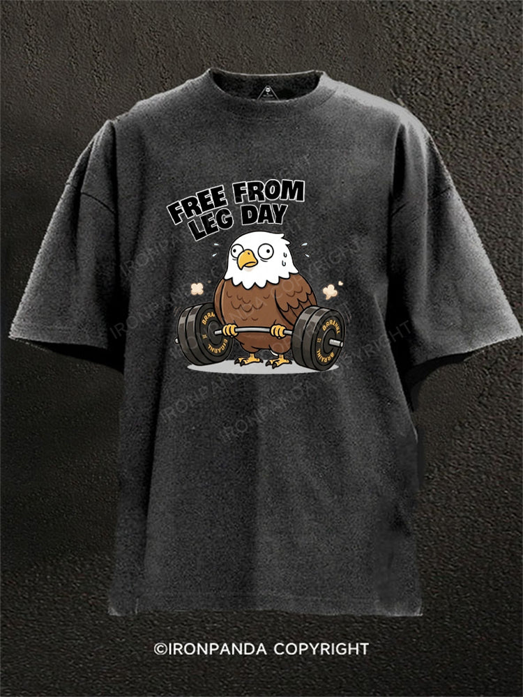 Free From Leg Day Washed Gym Shirt