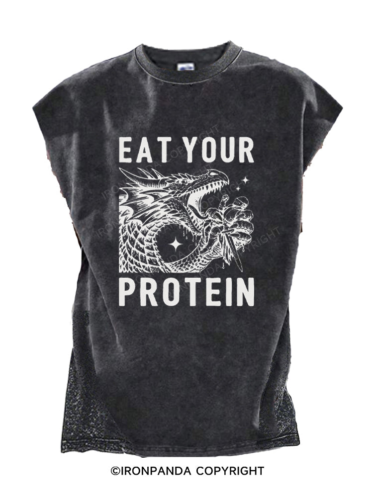 Eat Your Protein Cut Off Tank