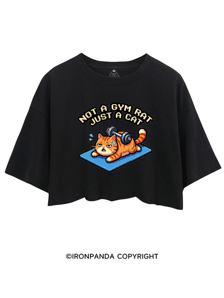 NOT A GYM RAT JUST A CAT CROP TOPS