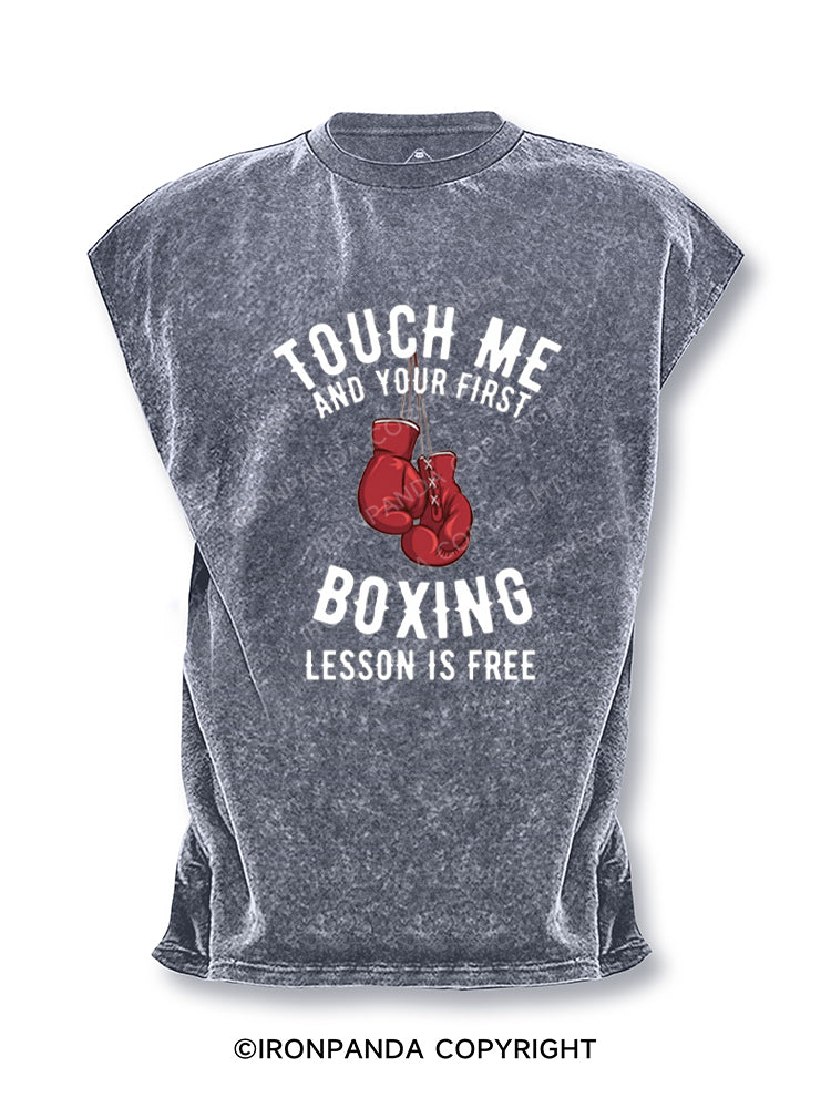 Touch Me and Your First Lesson Boxing is Free Cut Off Tank