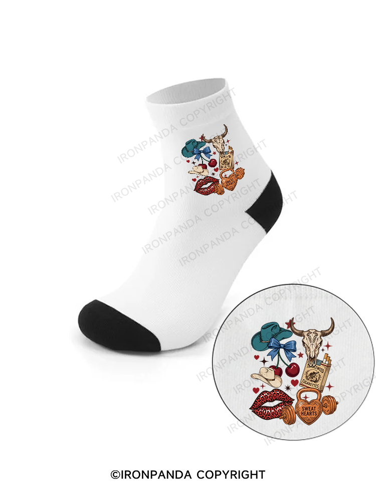 Sweat Hearts Western Gym Crew Socks