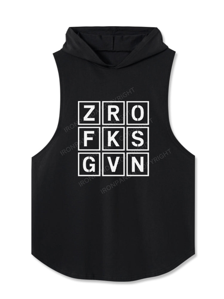 Zero Fucks Given Funny Hooded Tank