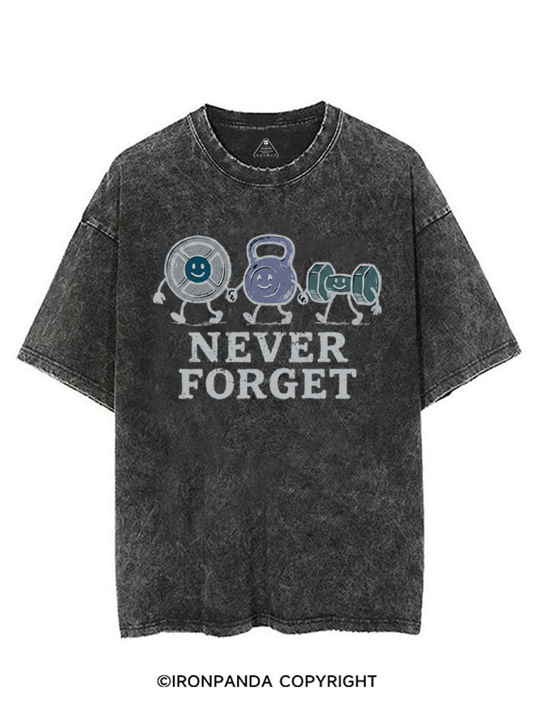 NEVER FORGET FITNESS VINTAGE GYM SHIRT
