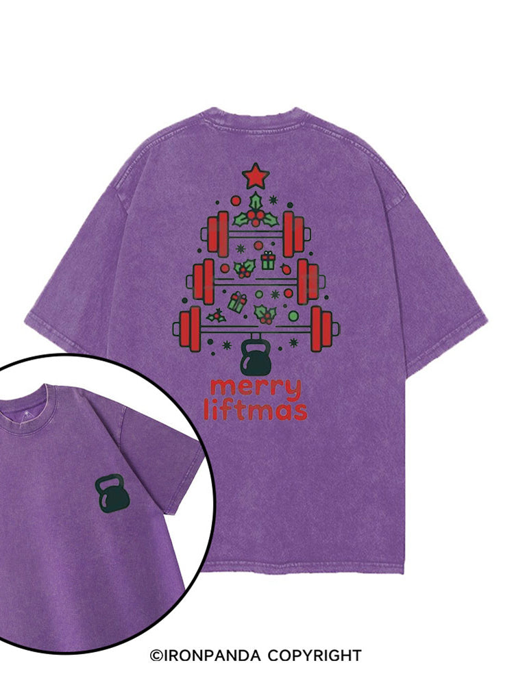 MERRY LIFTMAS FITNESS CHRISTMAS TREE printed Gym Shirt