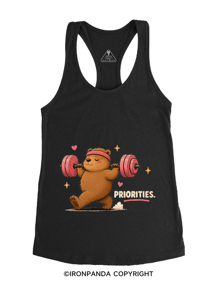 PRIORITIES STRONG BEAR Gym Racerback Tank
