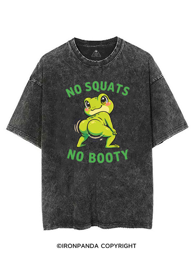 NO SQUATS NO BOOTY Frog twerking squatting VINTAGE GYM SHIRT